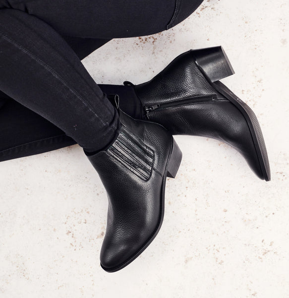 Extra wide black ankle boots on sale