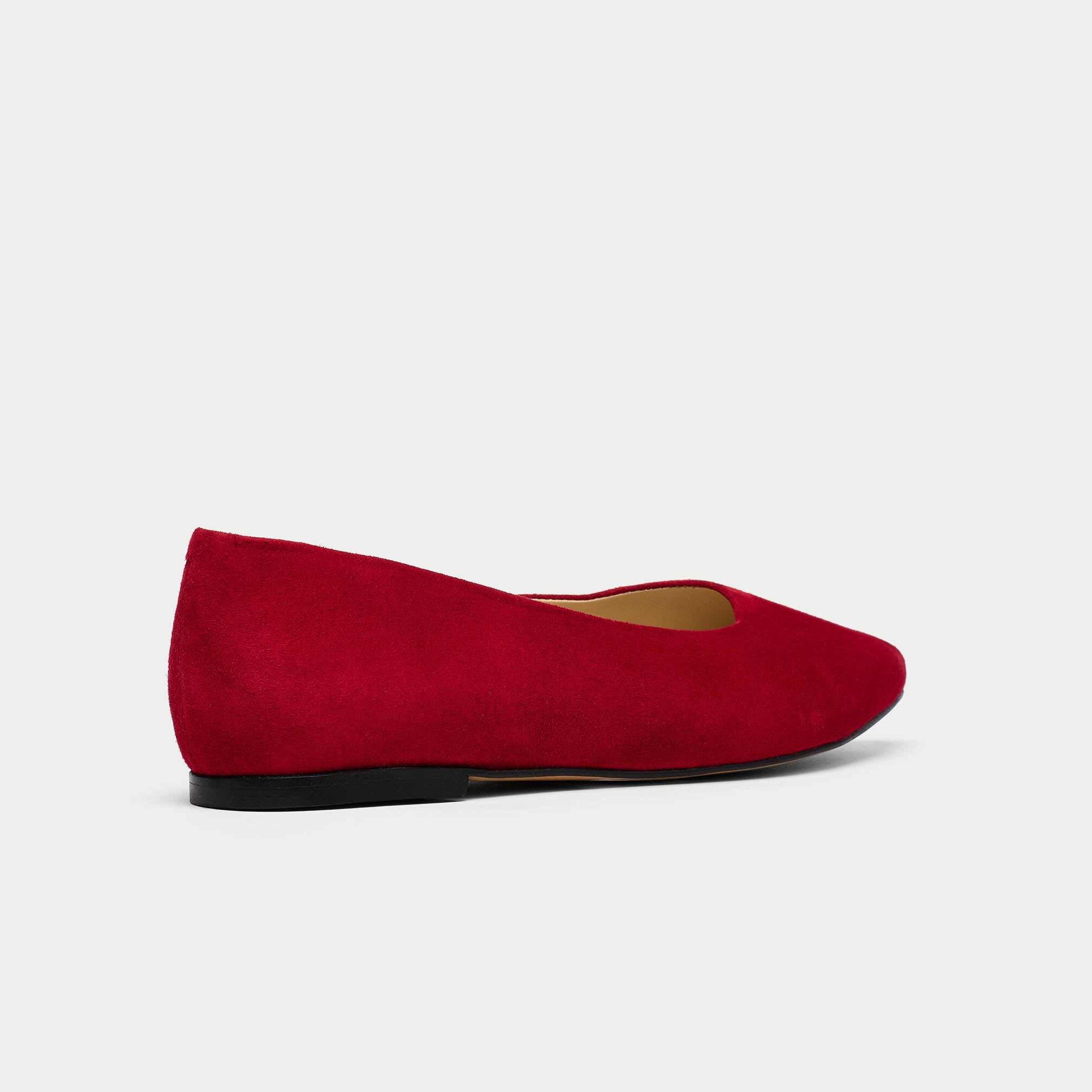 Agata - Deep Red Suede Ballerinas