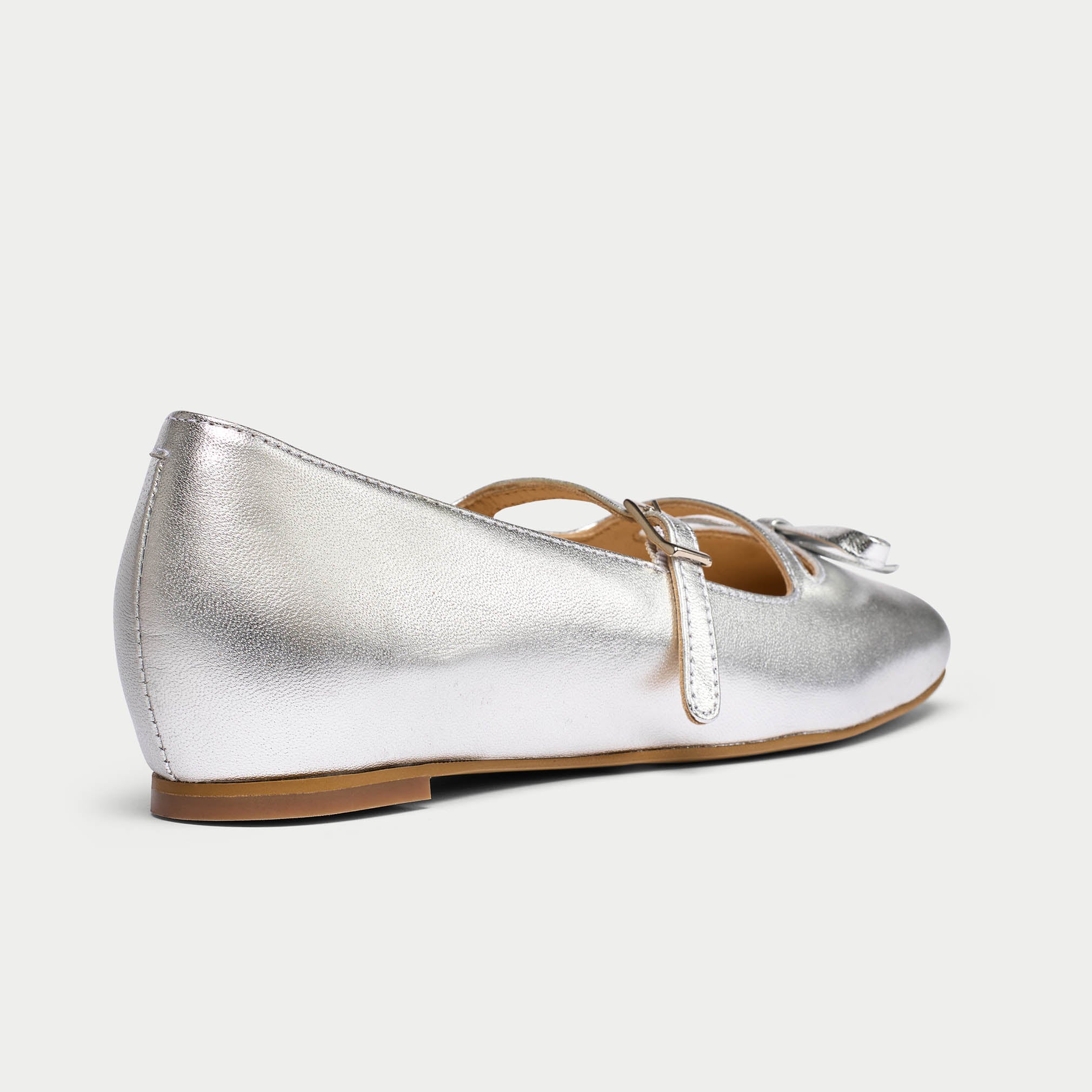 Alexa silver mary janes back/side view