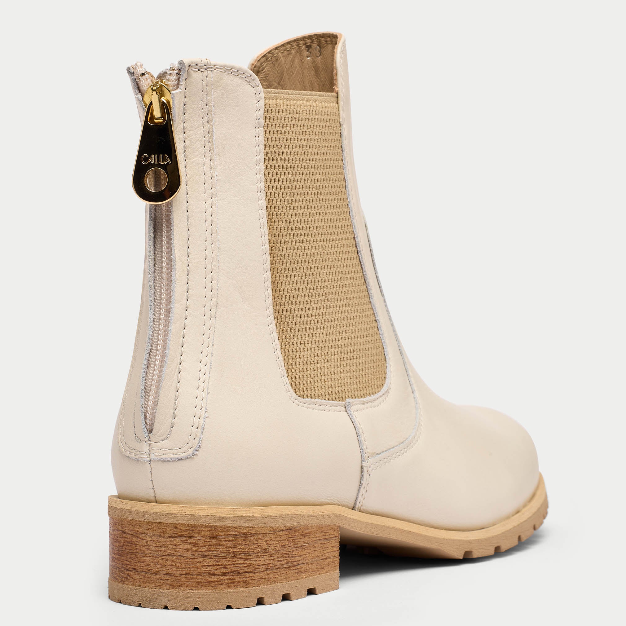 Alice leather boot zip view