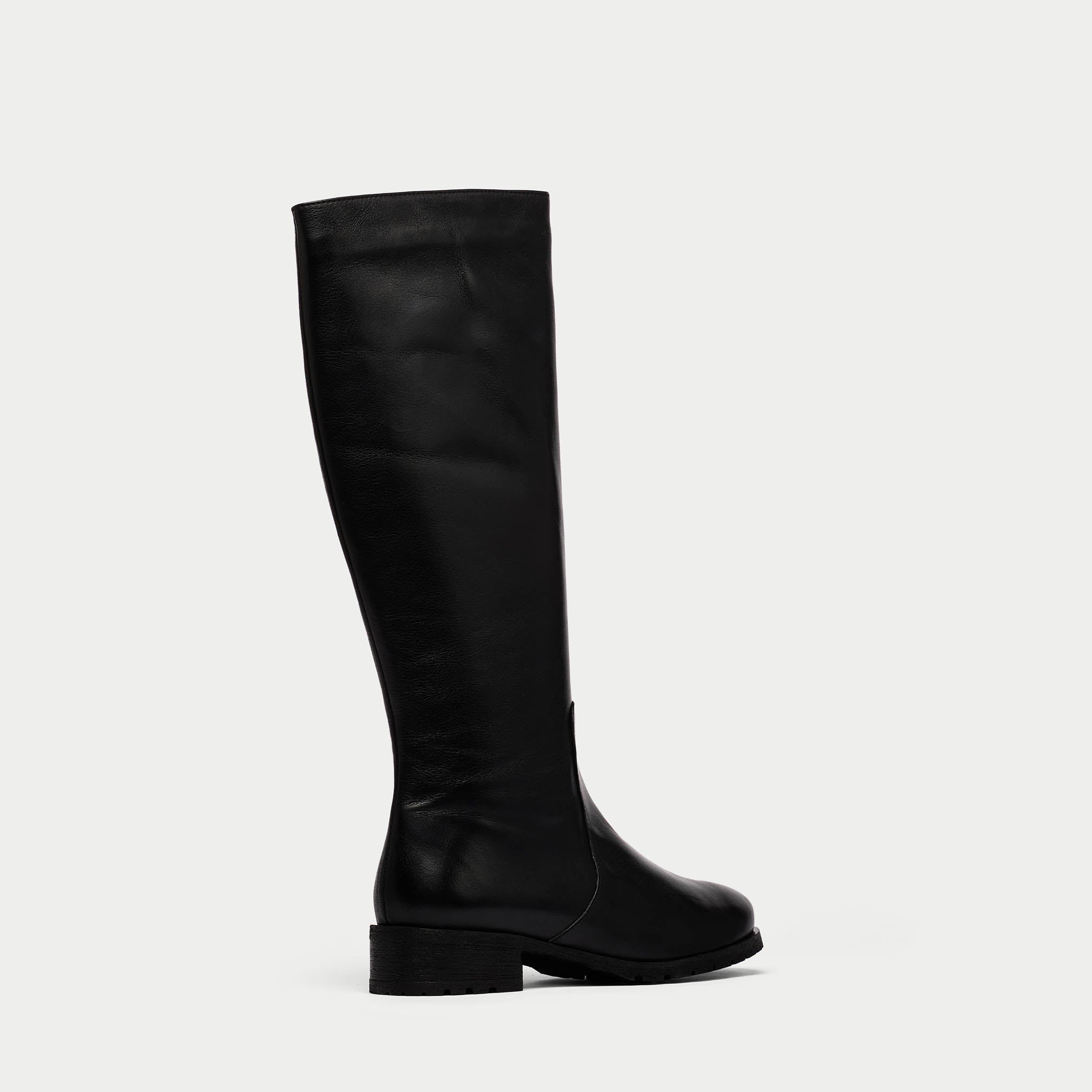 Bella black leather boot back/side view