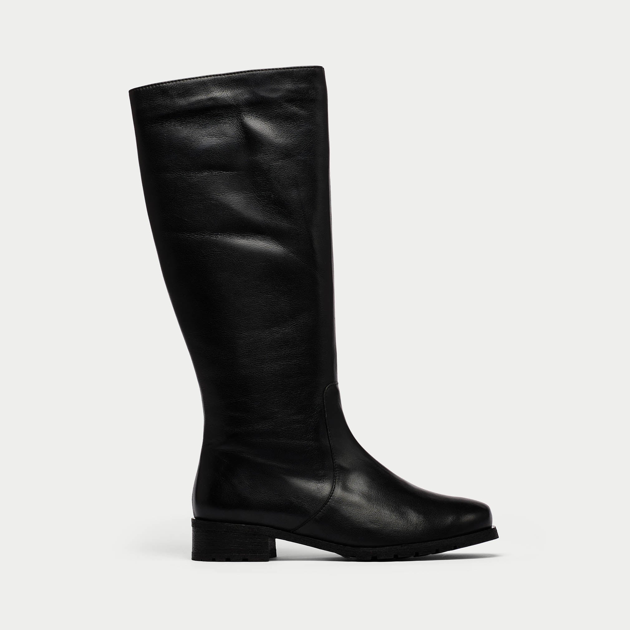 Black high quality Leather Boots