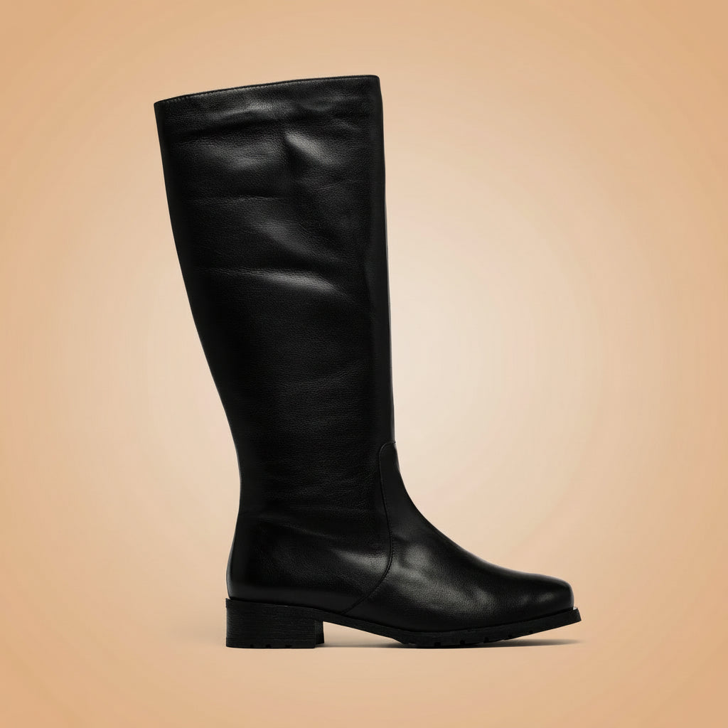 Bella Black Leather Boots