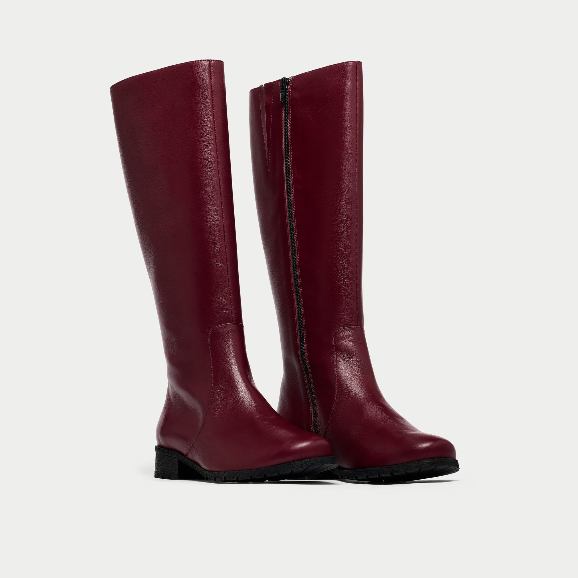Bella - Cherry Leather Boots