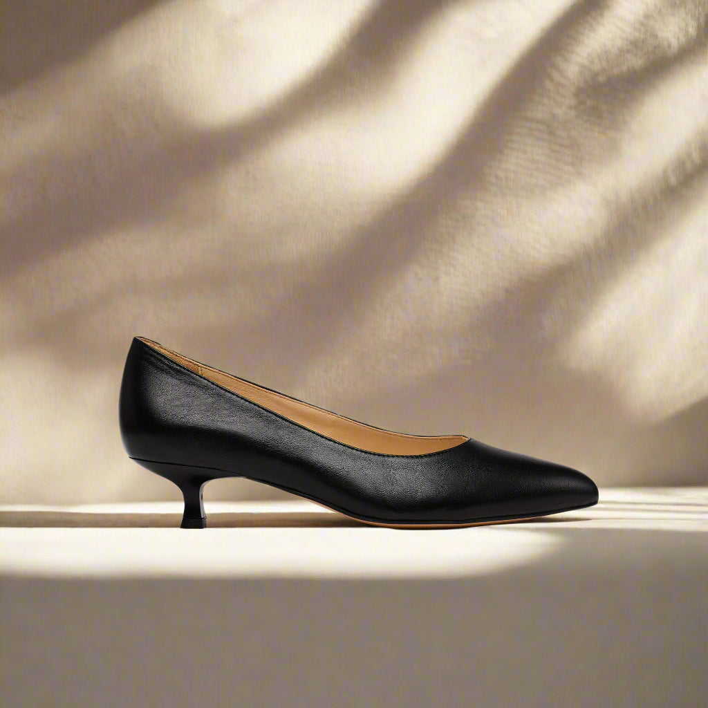 Claudia Black Leather Pumps