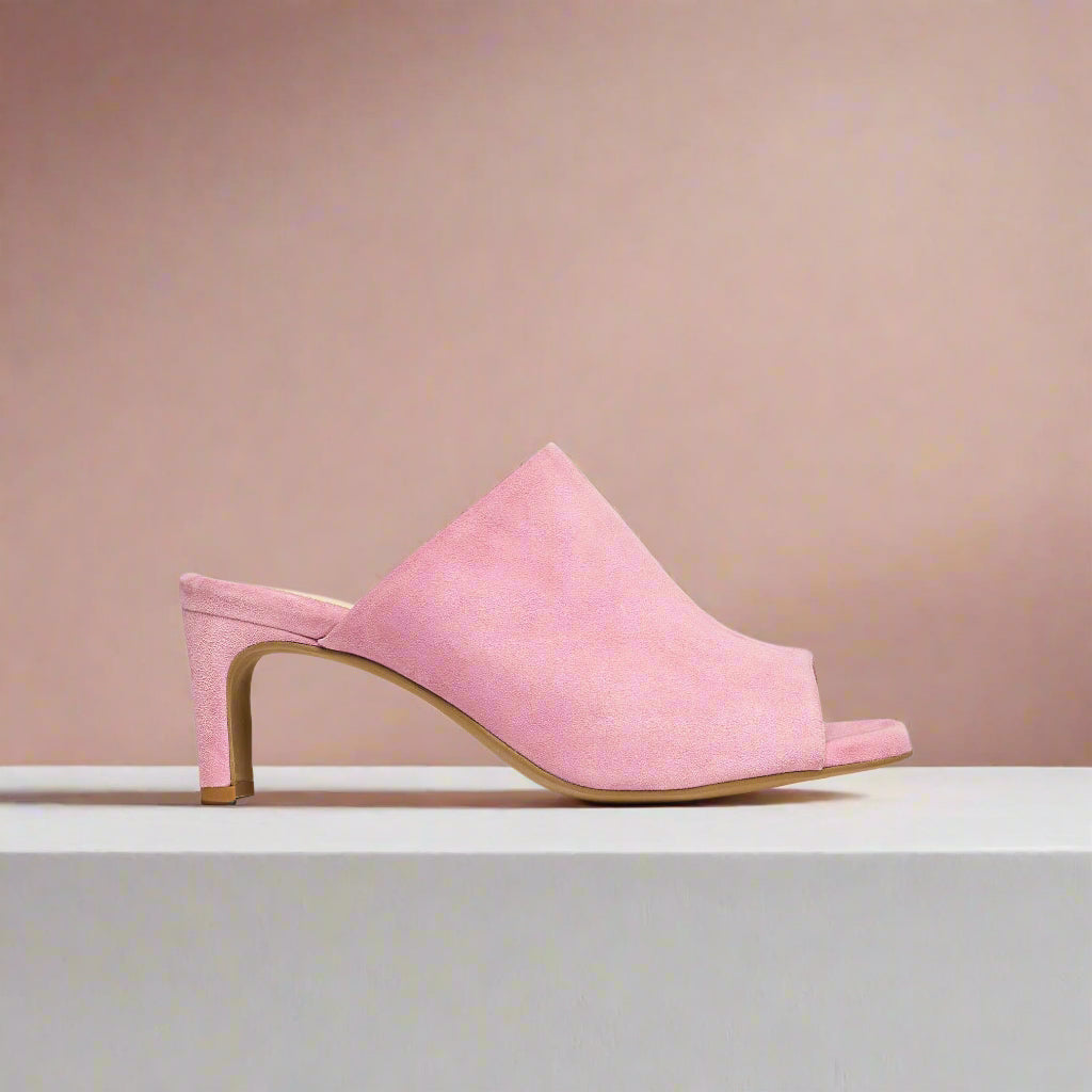 pink heels side view
