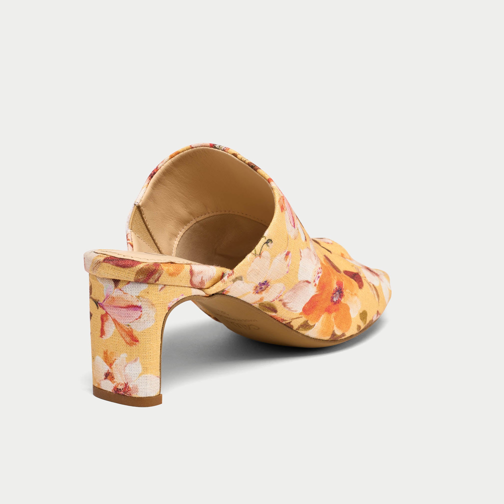 Debbie yellow floral back view
