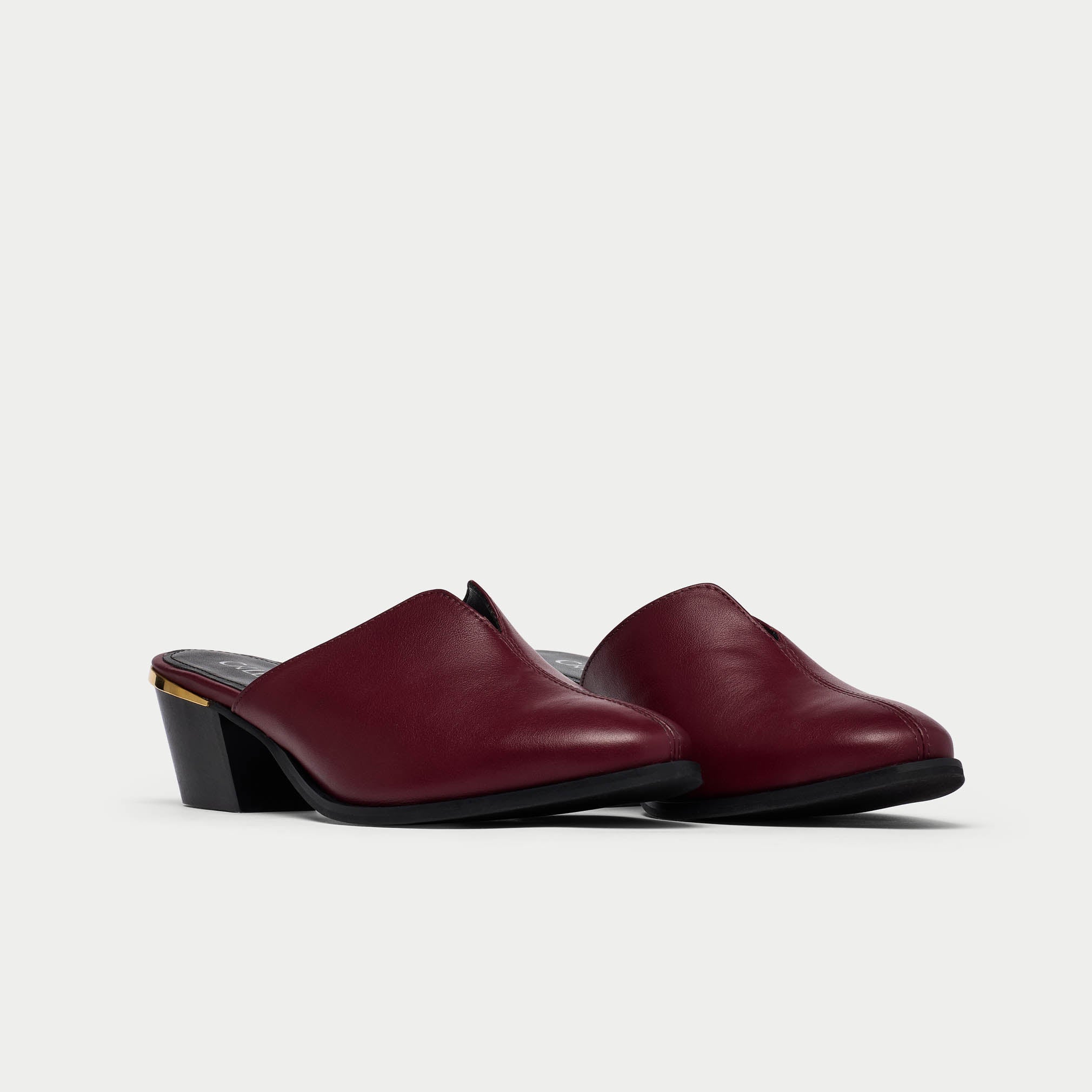 Eden burgundy mule pair