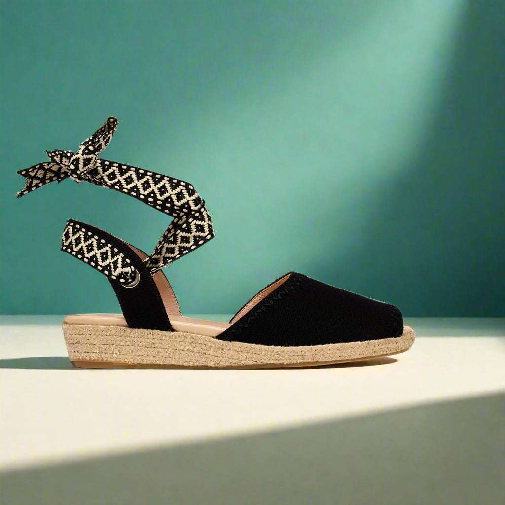 Evelyn Black Canvas Espadrilles - Main Image