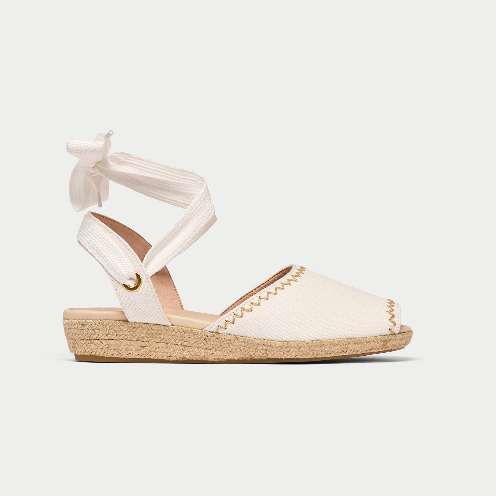 Evelyn white espadrill side view