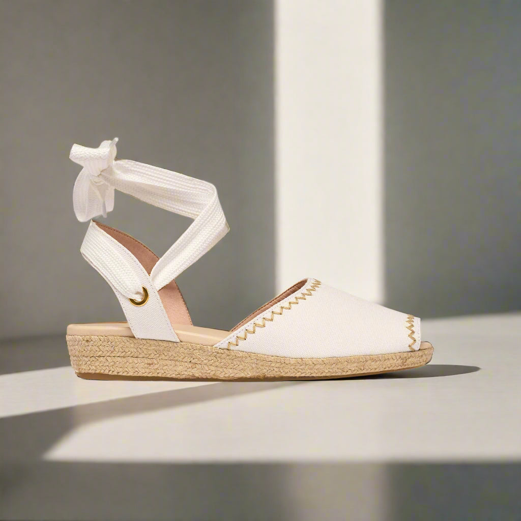 Evelyn White Canvas Espadrilles
