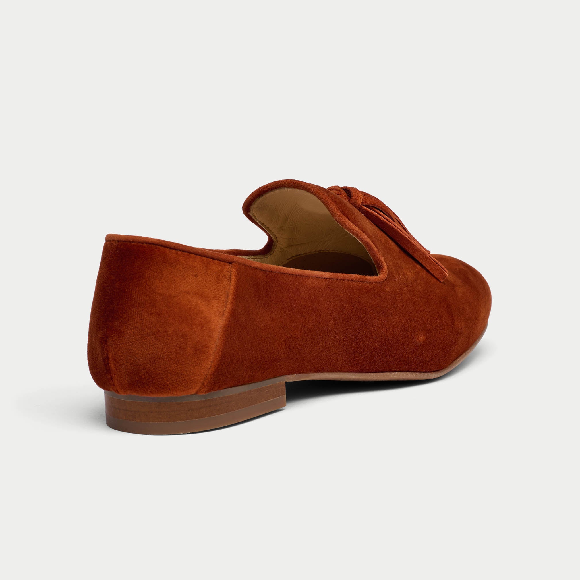 Freya burnt orange loafer back view