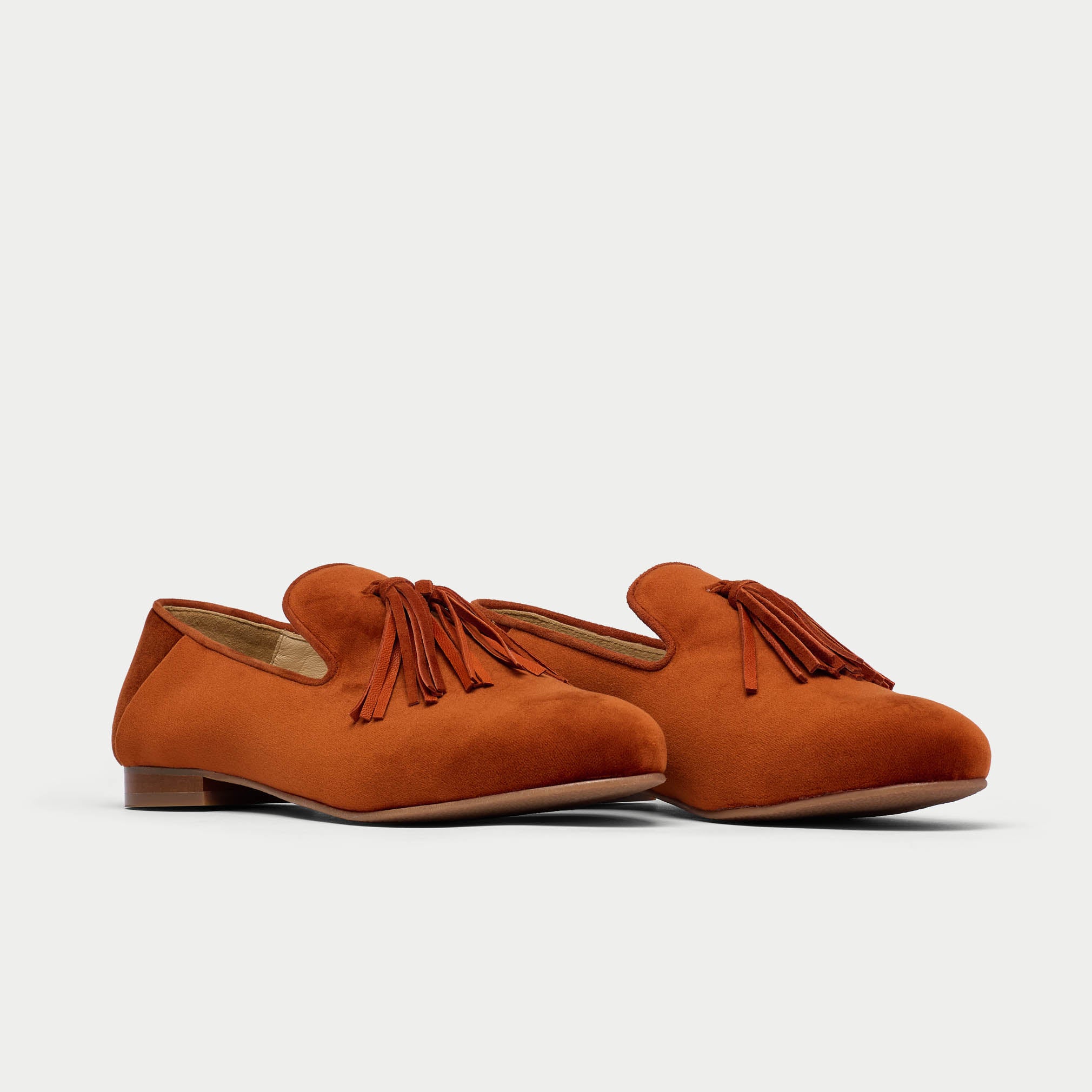 Freya burnt orange loafer pair