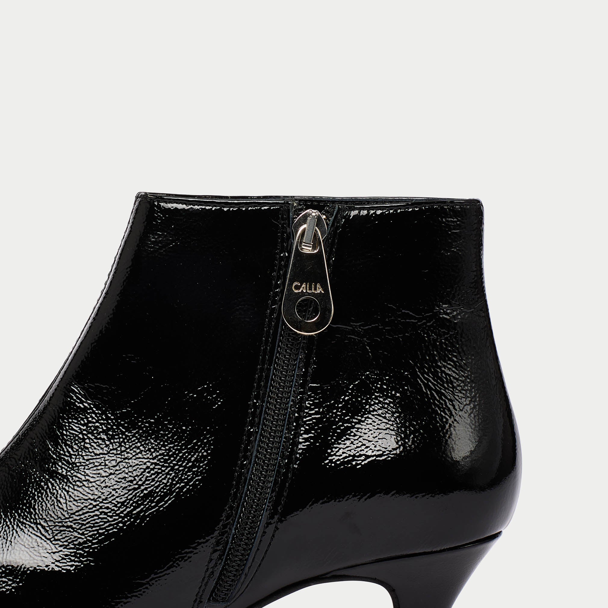 Hazel - Black Shine Leather Boots