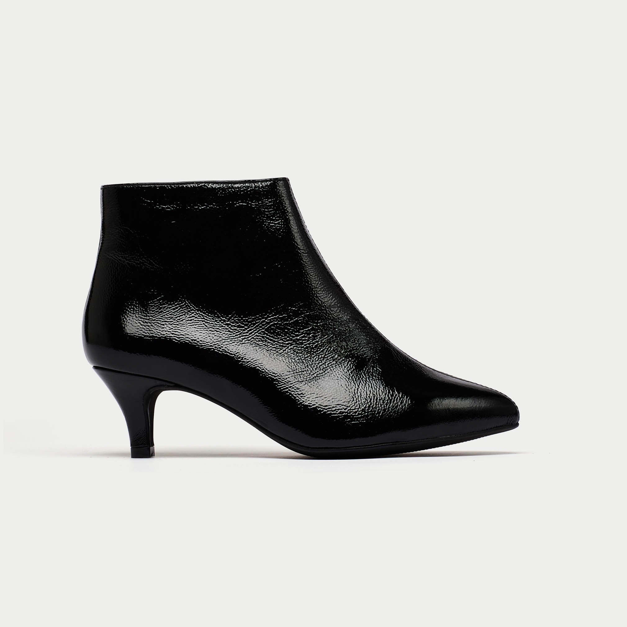 Hazel - Black Shine Leather Boots