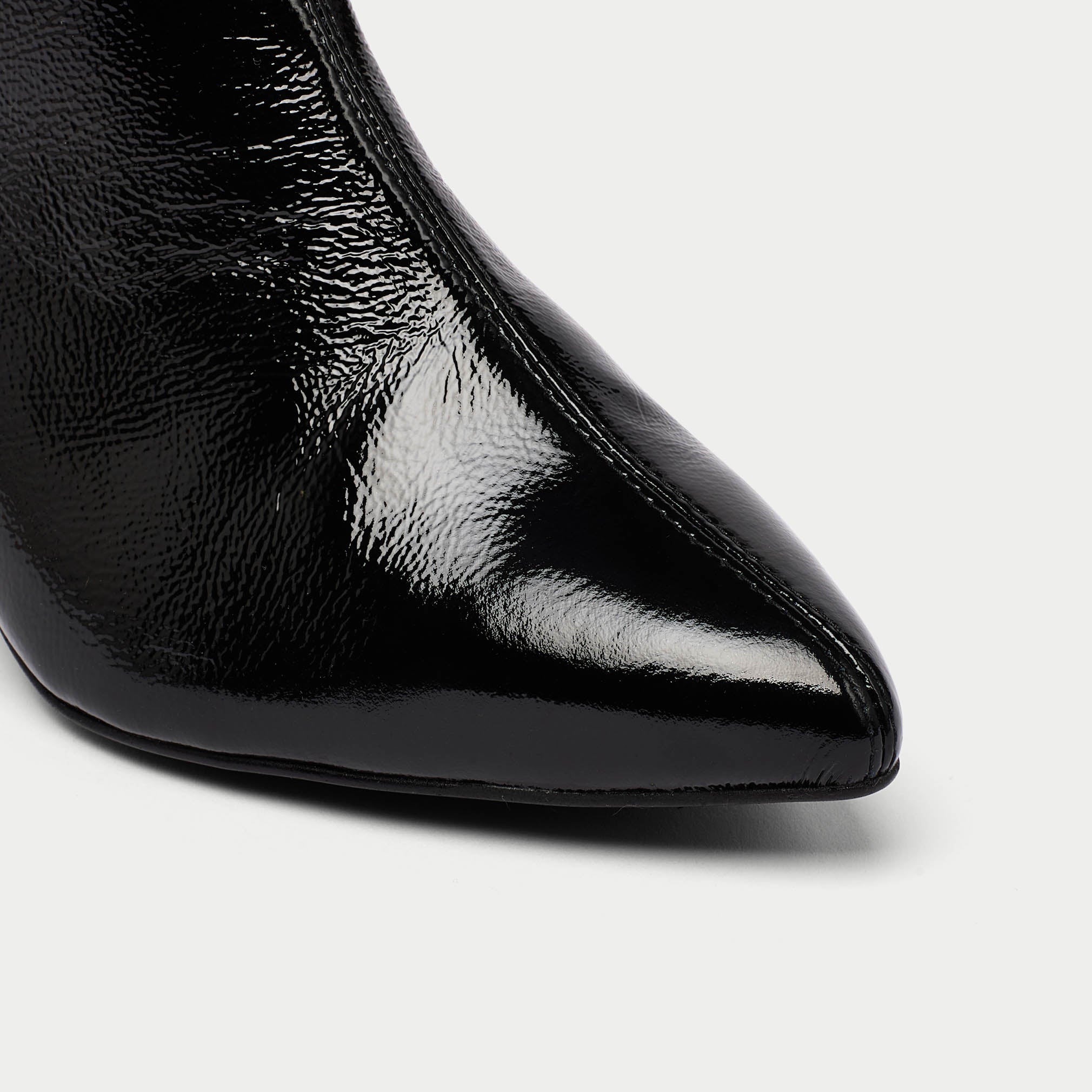 Hazel - Black Shine Leather Boots