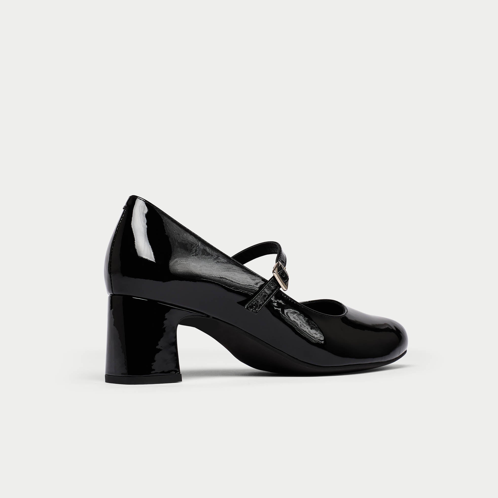Helena black mary jane shoe back/side view