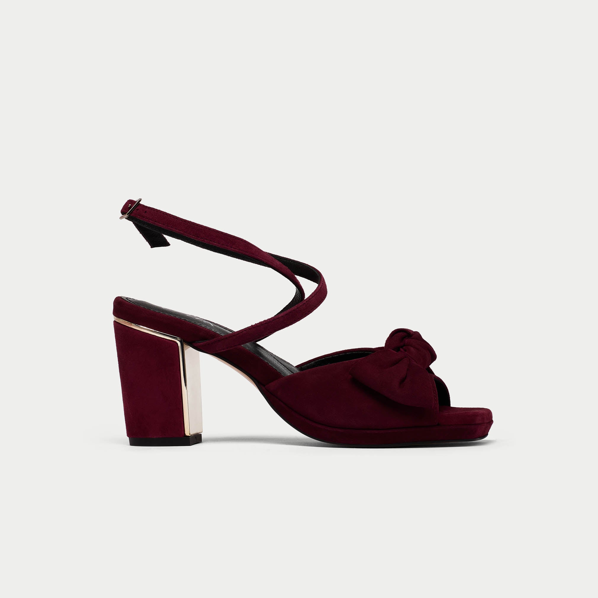 Burgundy suede heels on sale