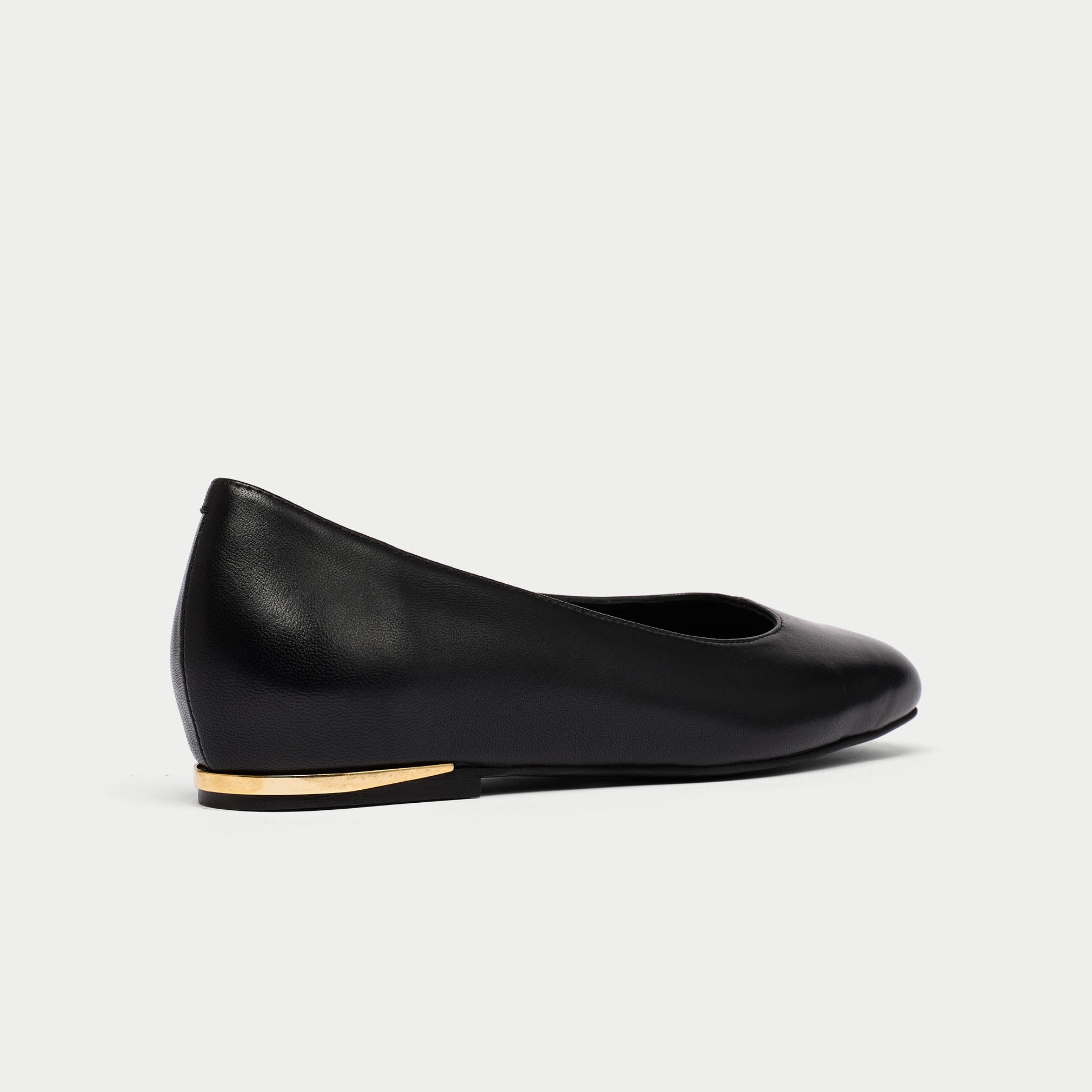 Lucinda black flat shoe back/side view