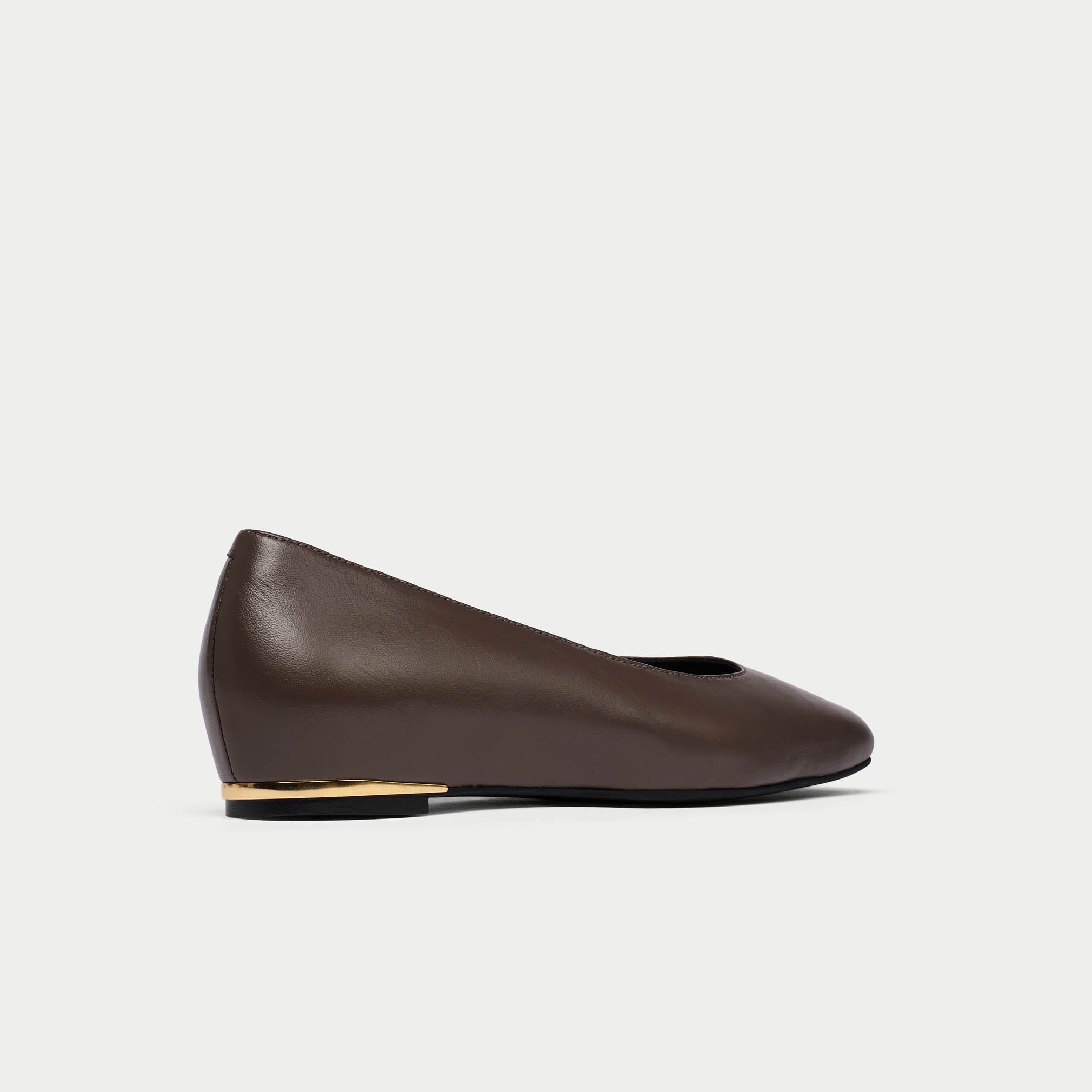 Lucinda slate leather flat shoe back view