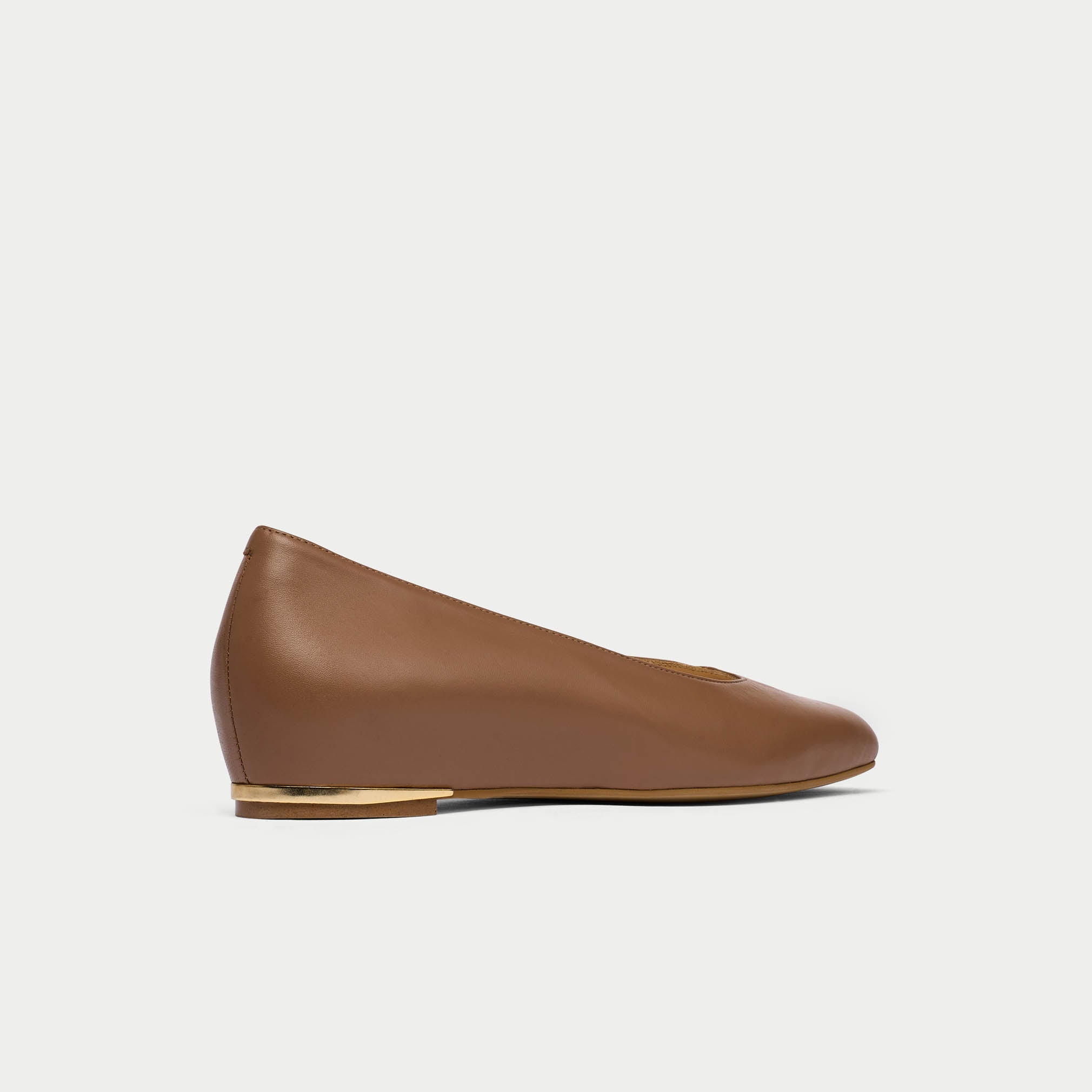 Lucinda tiramisu leather flat shoe back/ side view