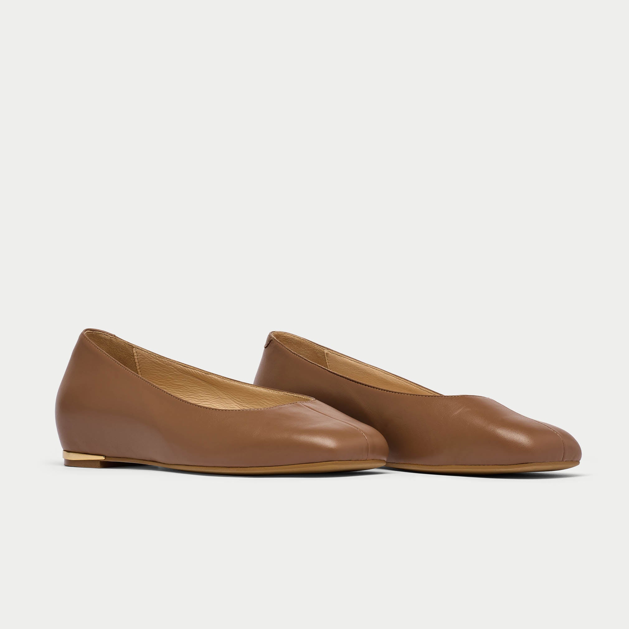 Lucinda tiramisu leather flat shoe pair