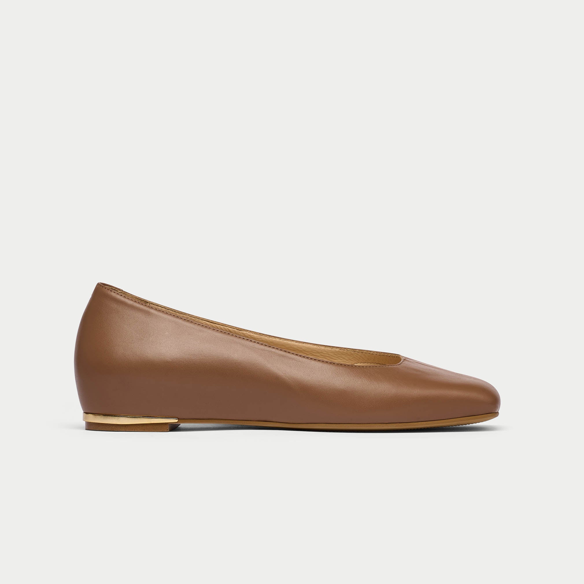 Lucinda tiramisu leather flat shoe side view