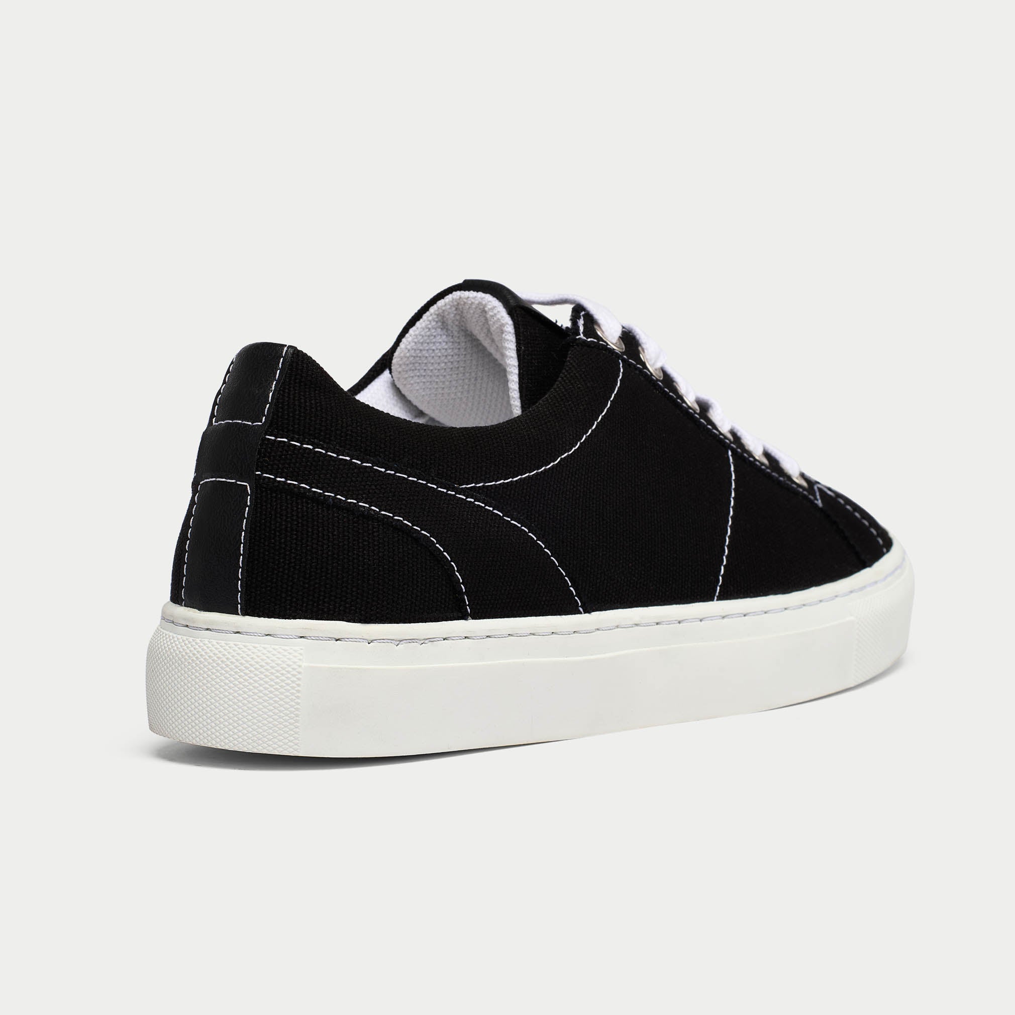 Luna black trainer shoe back view