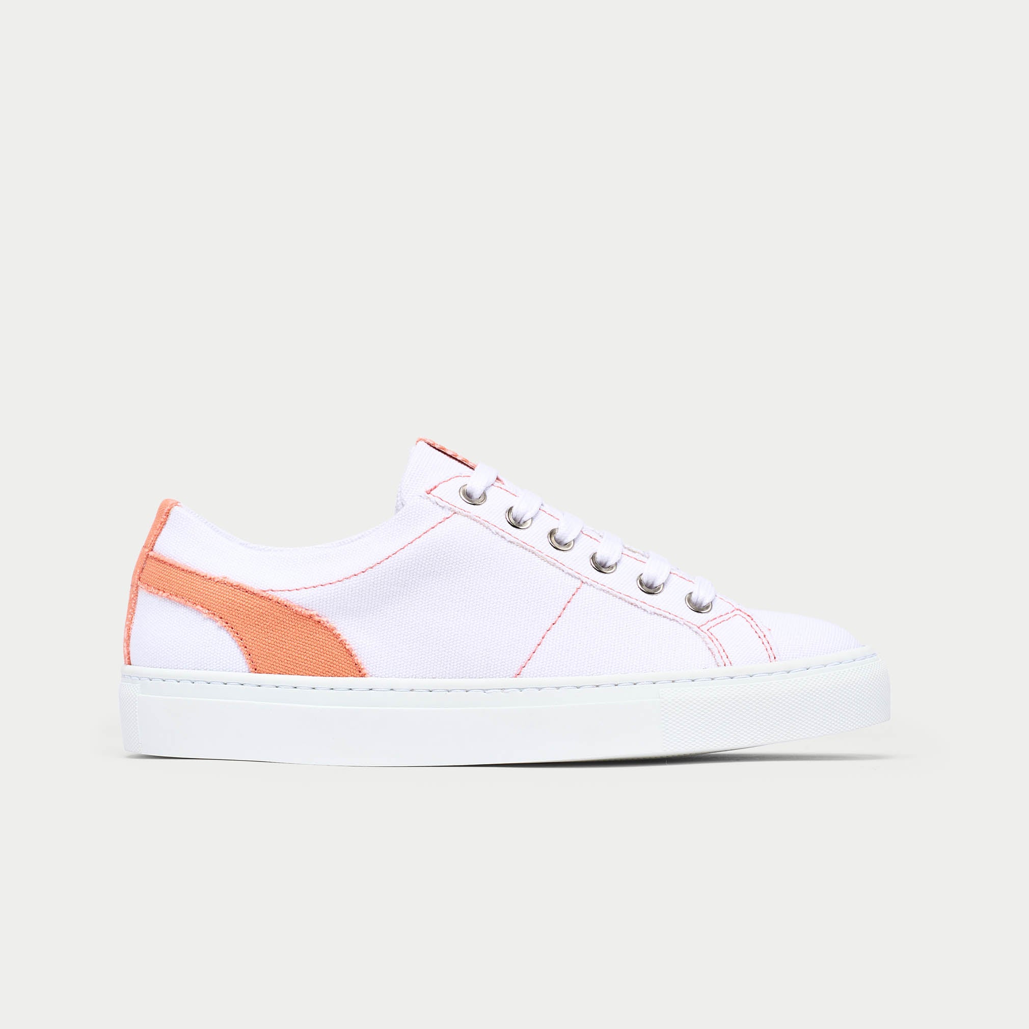 Luna peach trainer shoe side view