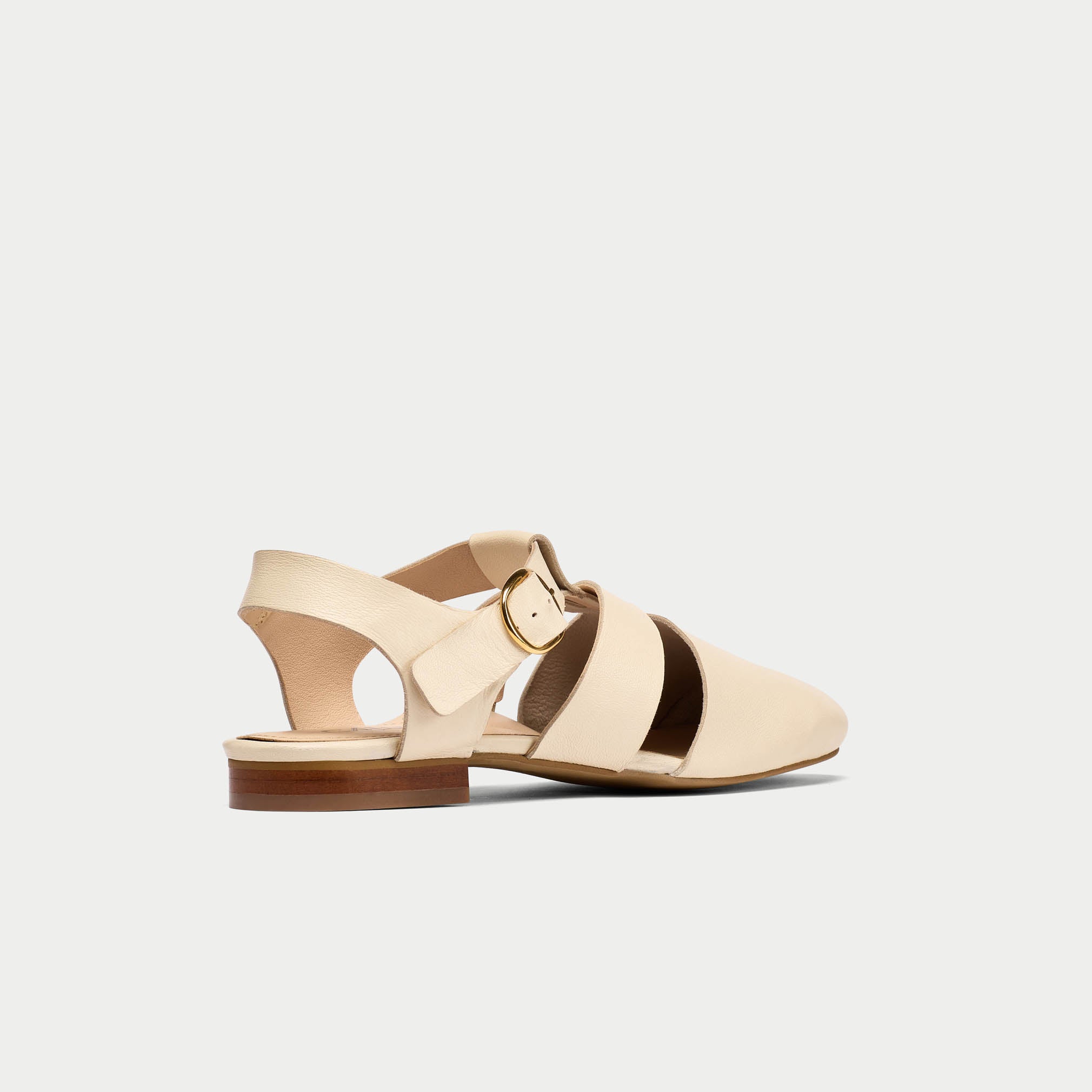 Minnie off white sandal back/side view