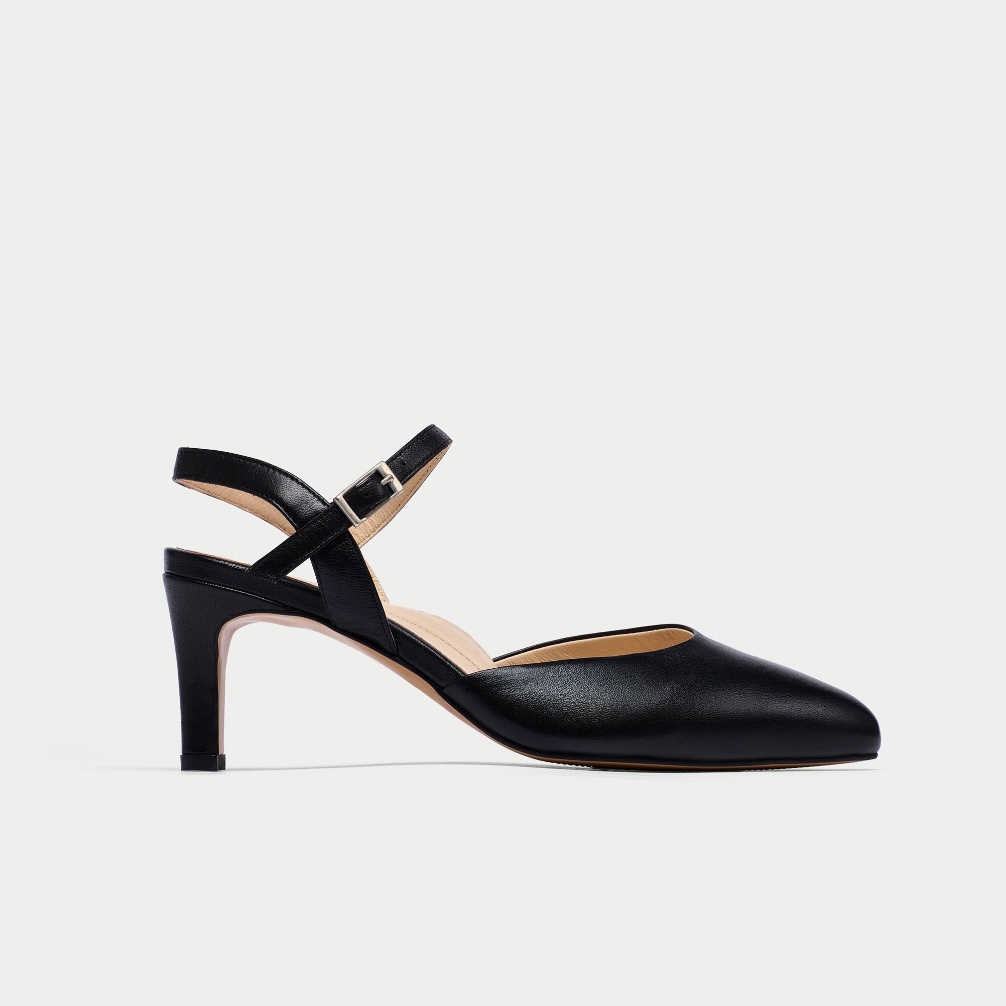 Patricia - Black Leather Heels