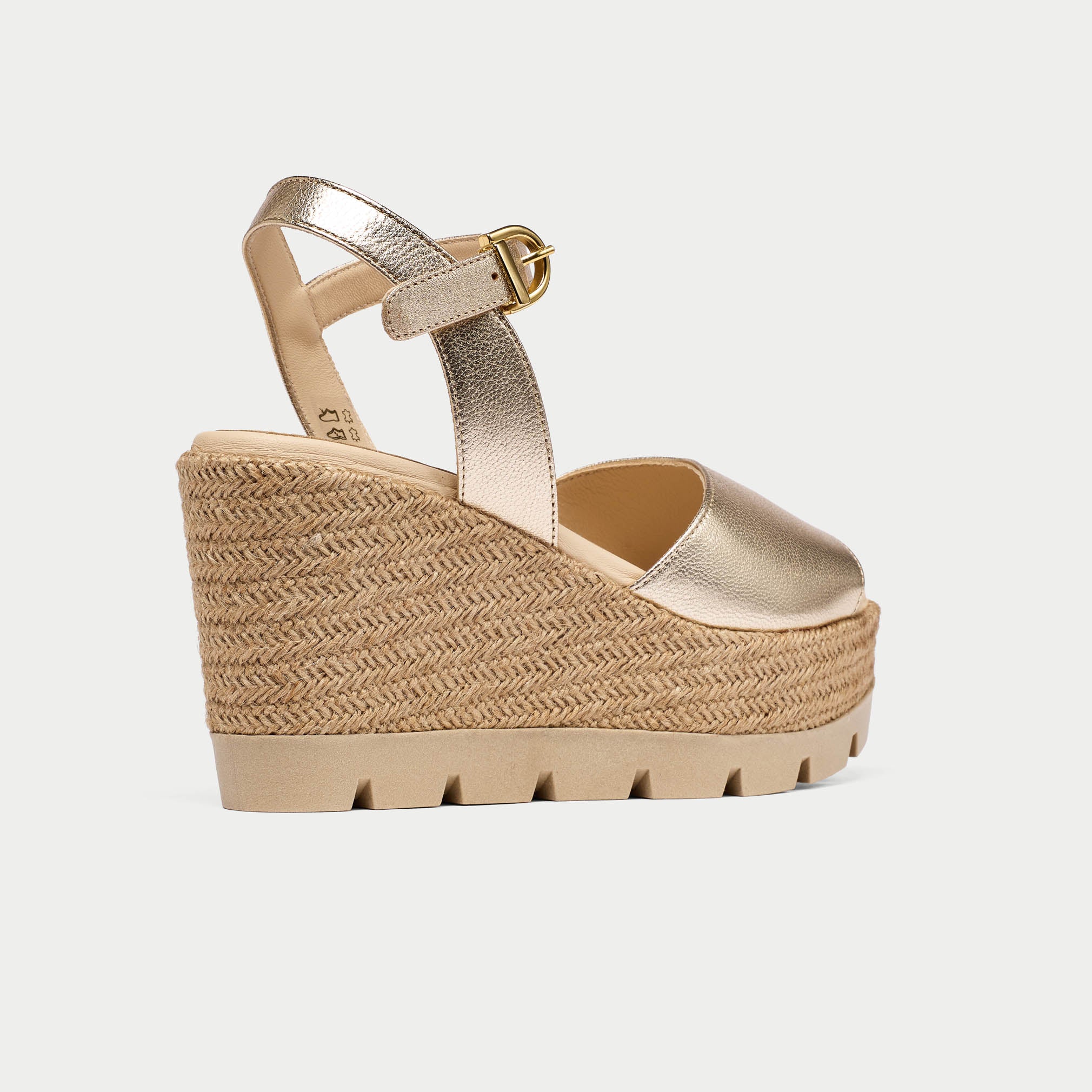 rosa champagne wedges for bunions back/side view