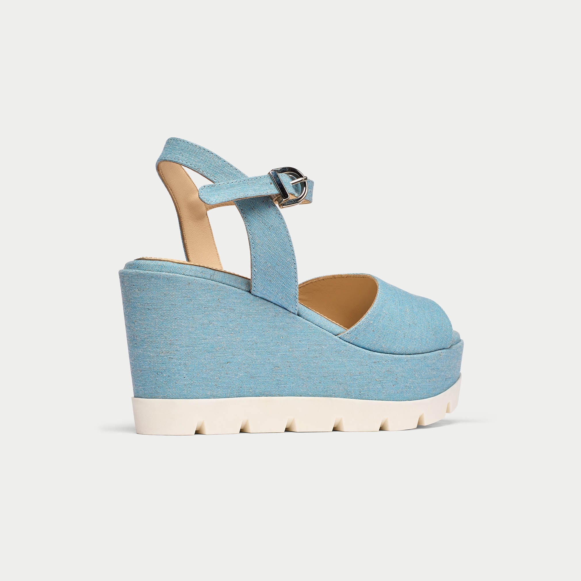 Rosa denim wedge sandal back/side view