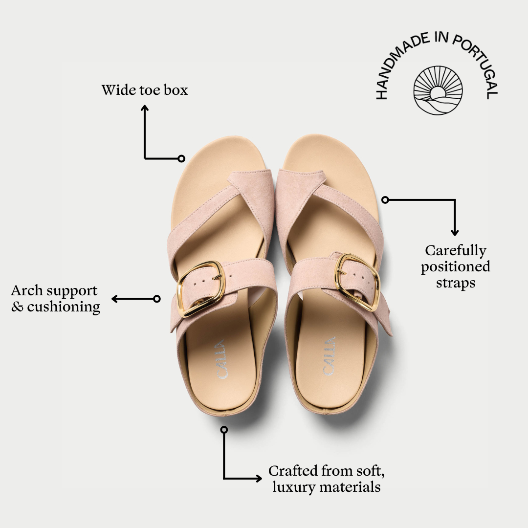 ruby rose pink sandals for bunions top view features