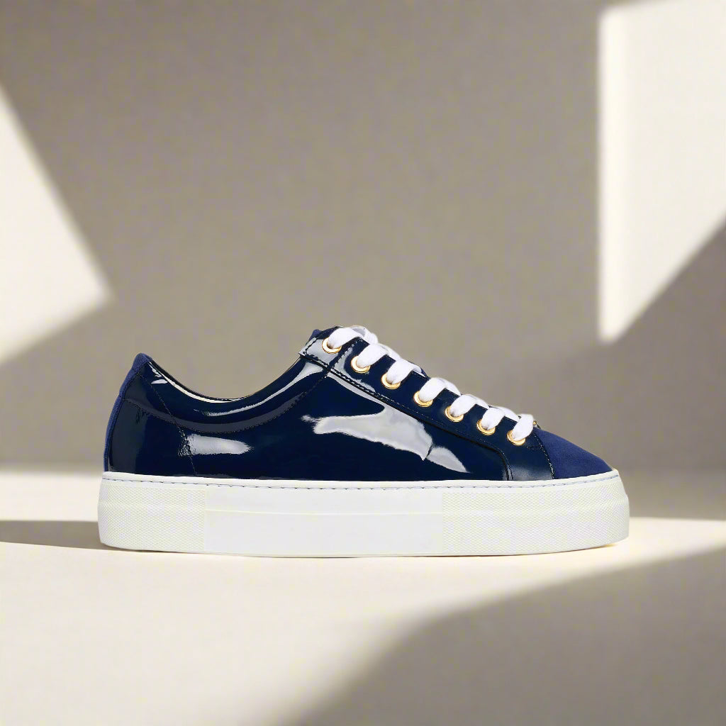 Saturn navy sneakers side view