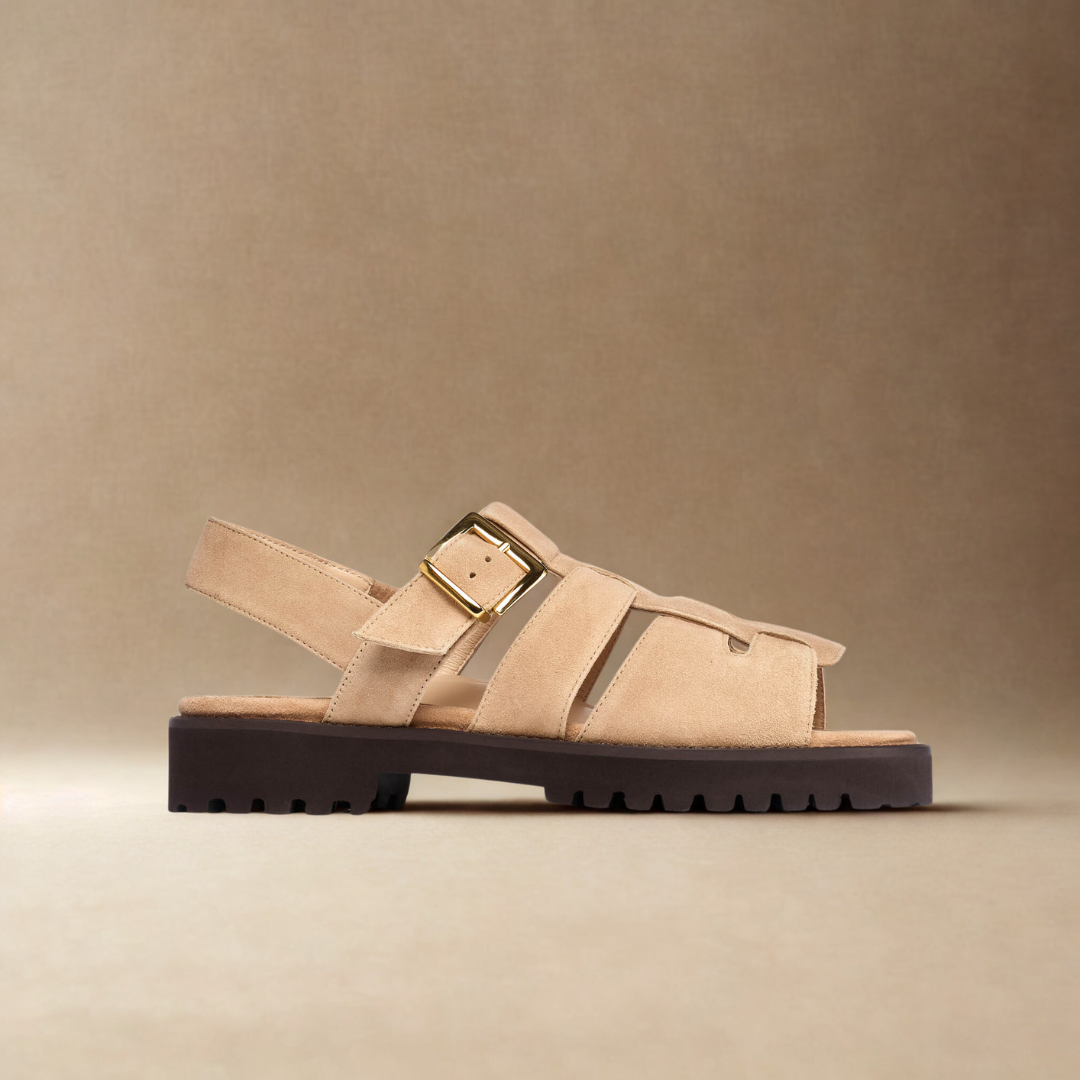 Simone - Beige Suede Sandals