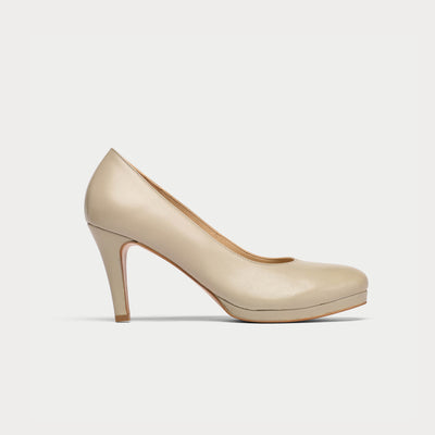 Sophia - Neutral Leather Pumps