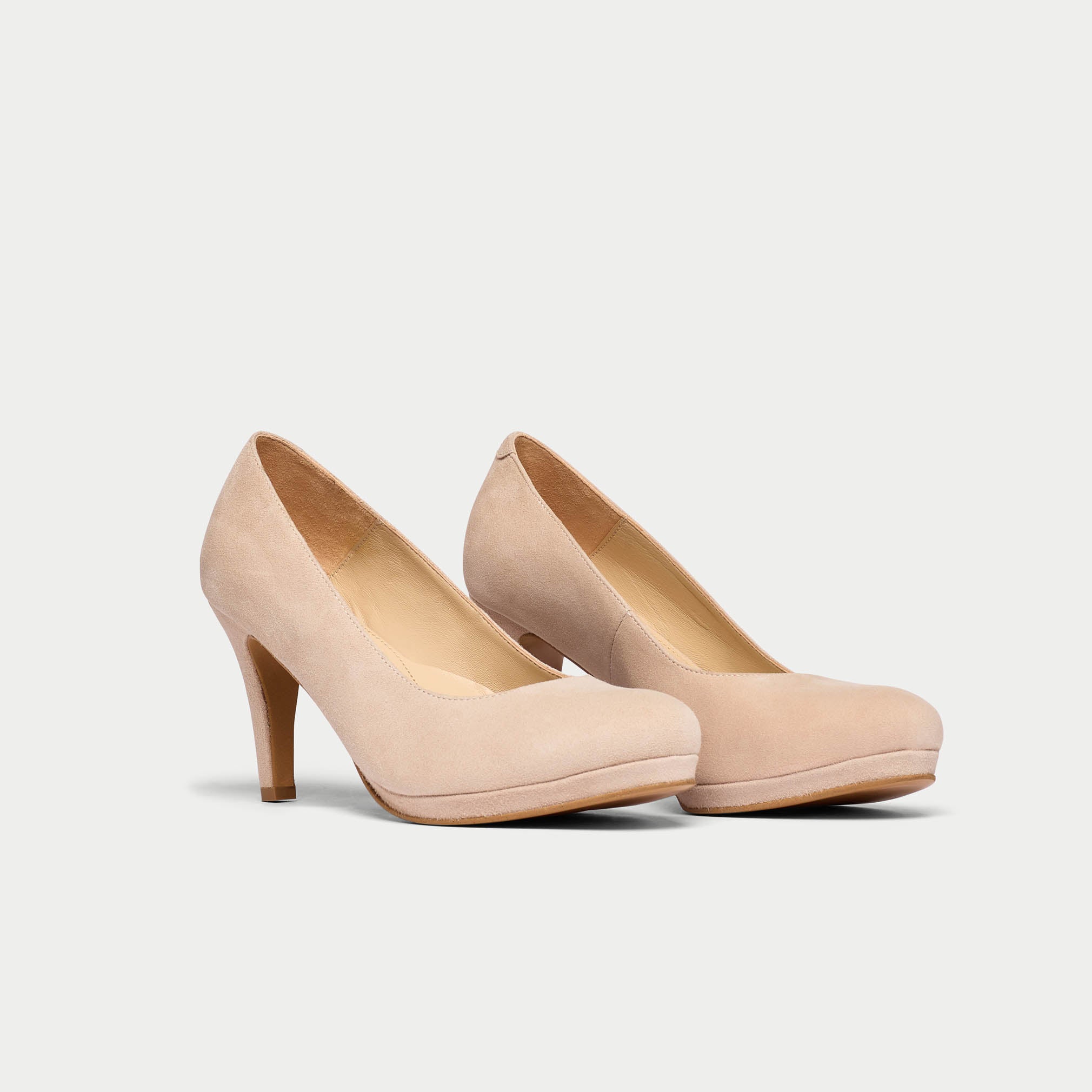 Sophia - Neutral Suede Pumps