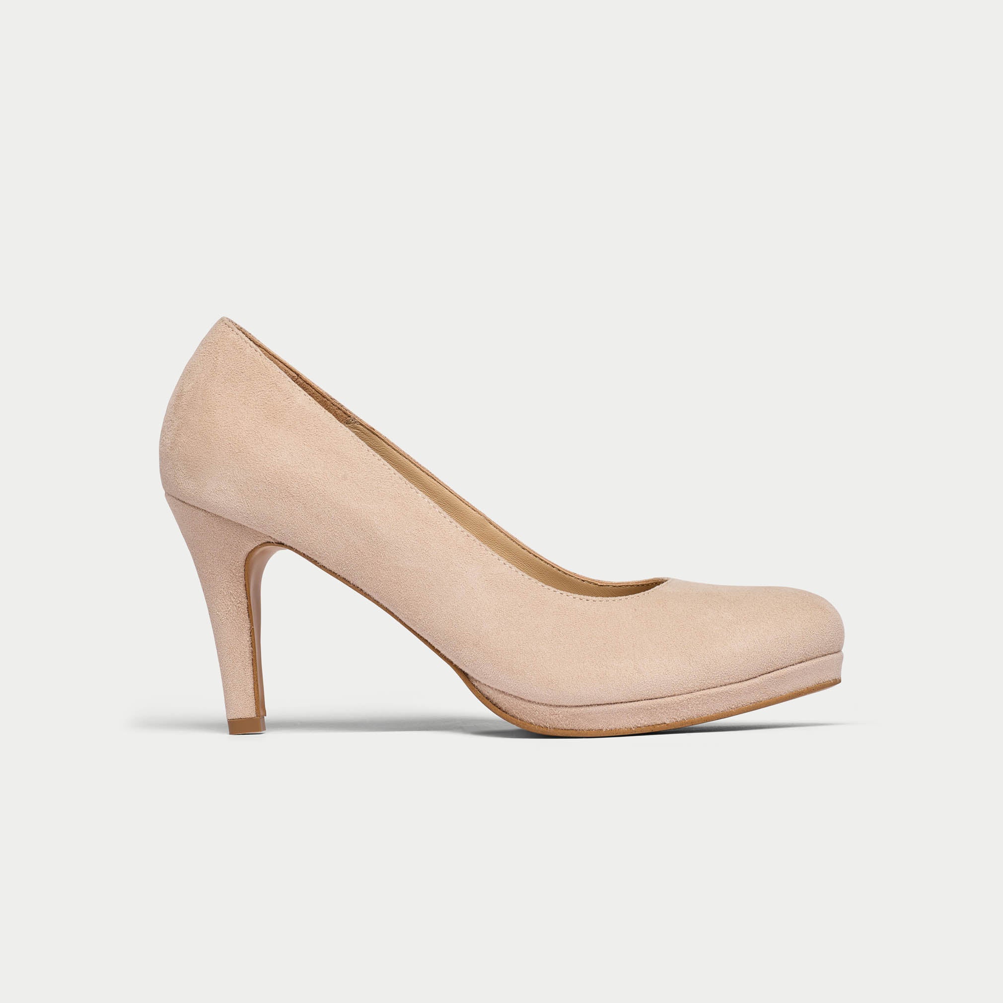 Sophia - Neutral Suede Pumps