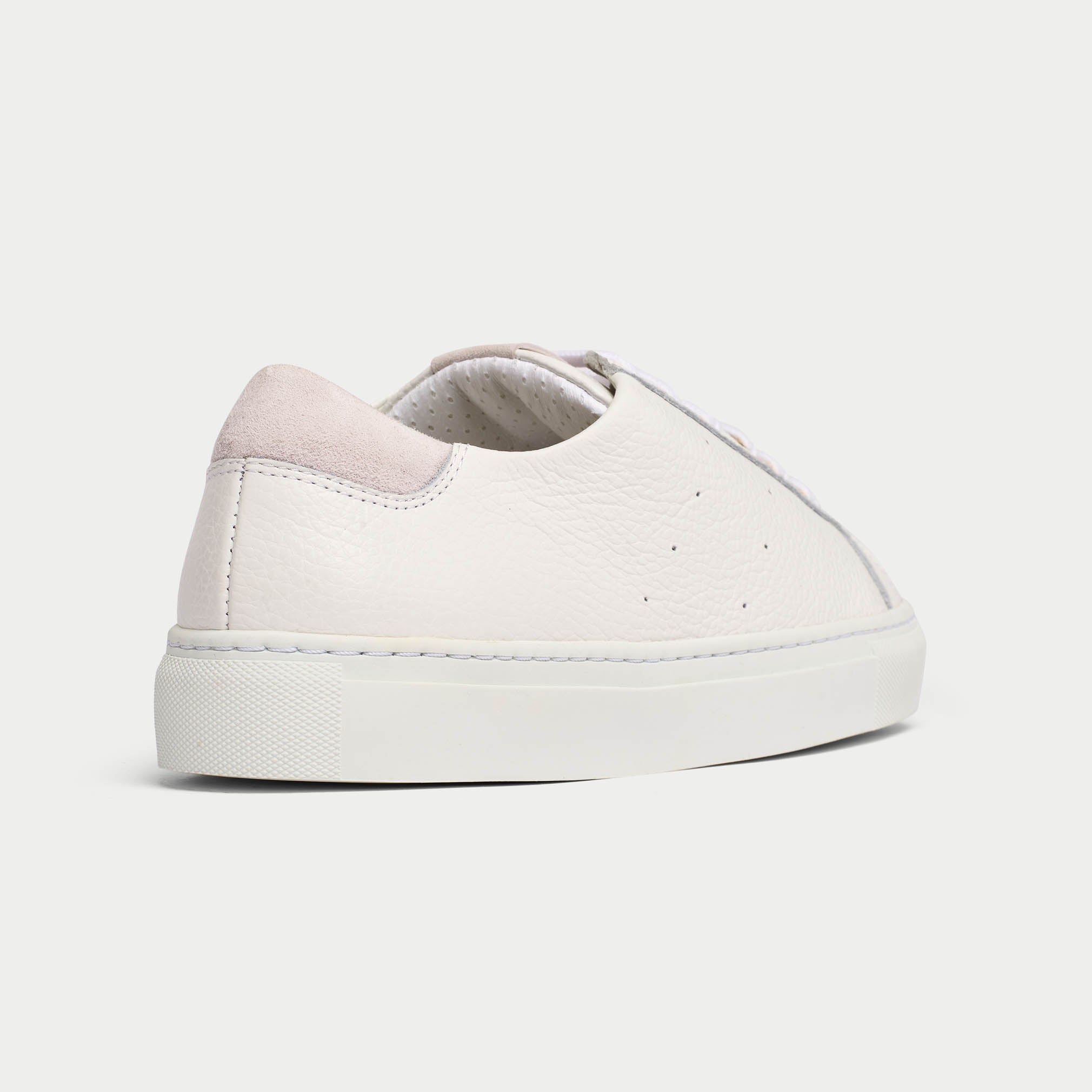 Star white leather sneaker back/side view