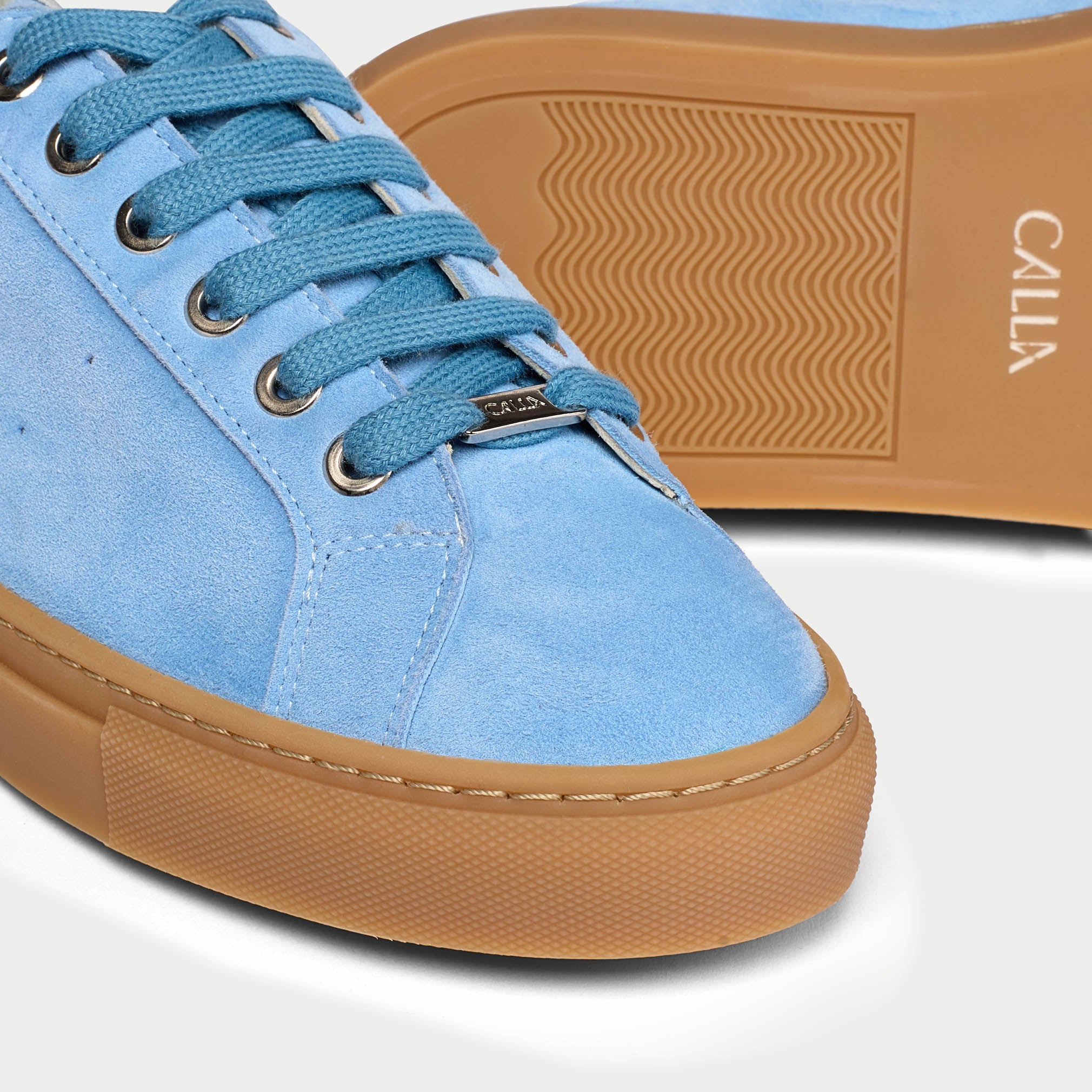 Star - Baby Blue Suede Wide Fit Sneakers