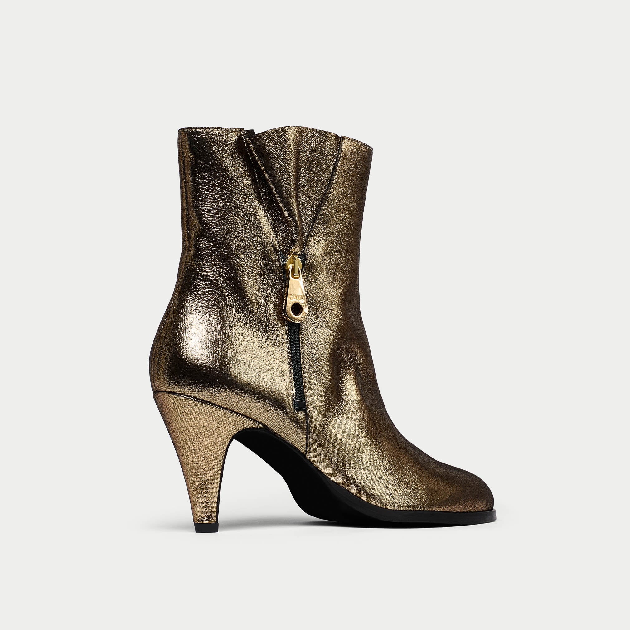 Susie metallic gold boots side view