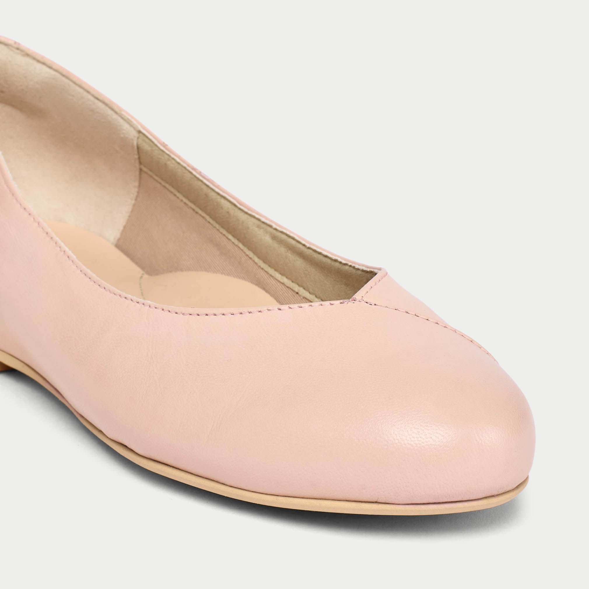 Charlotte - Pale Pink Leather Ballerinas