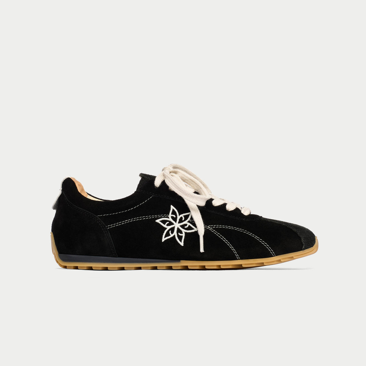 Aurora - Black Suede Wide Fit Sneakers