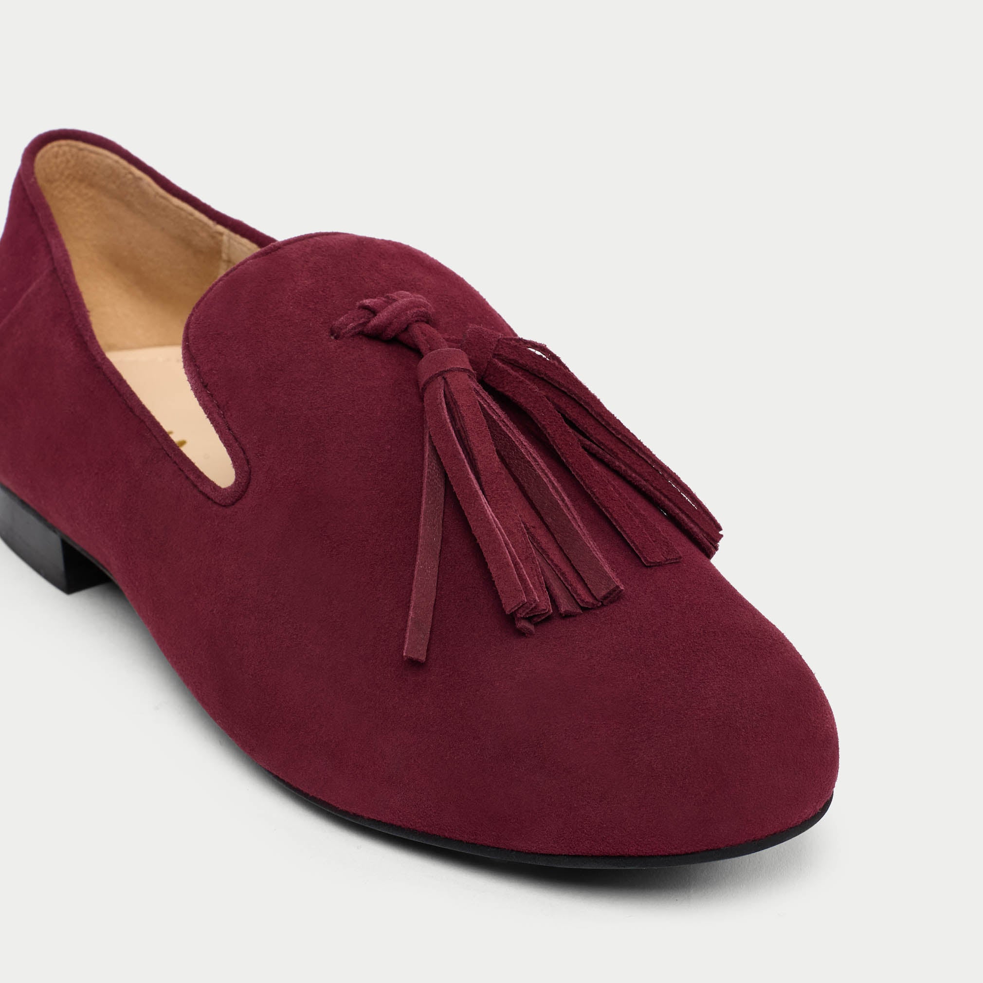 Freya - Burgundy Suede Loafers