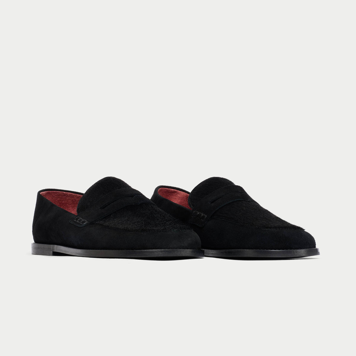 Josette - Black Pony Effect Loafers
