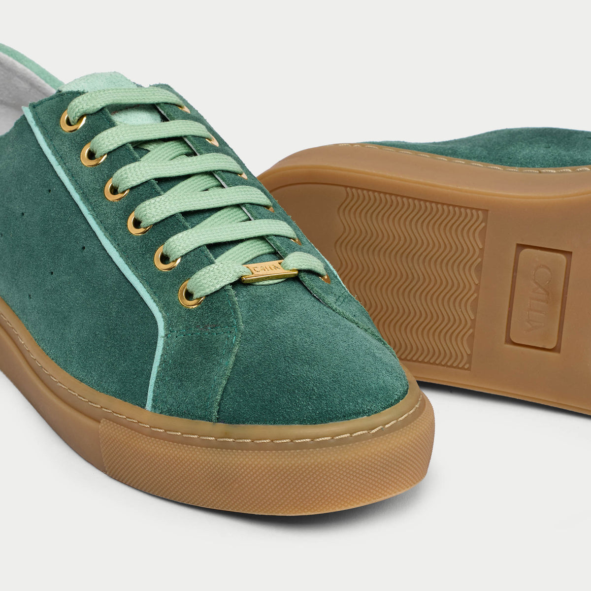 Star - Teal Suede Wide Fit Sneakers