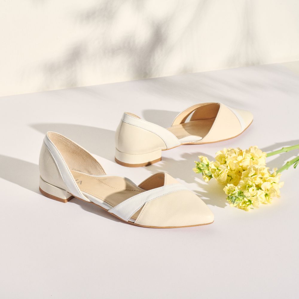 Maria White Mix Flats