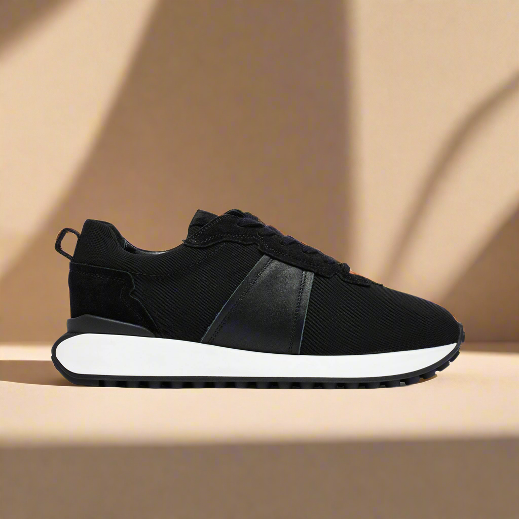 Cosmos black trainers side view