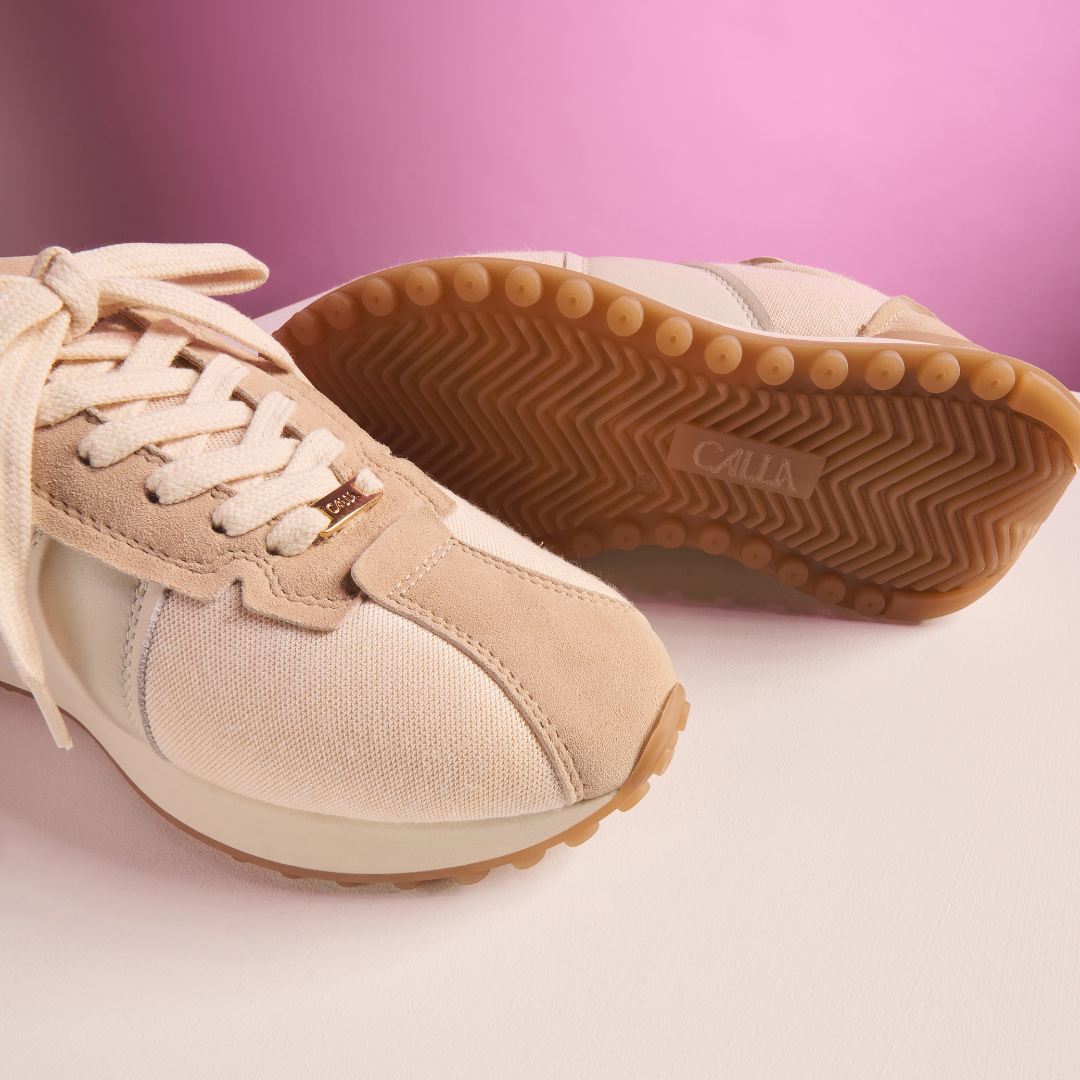 cosmos neutral trainers close up photography